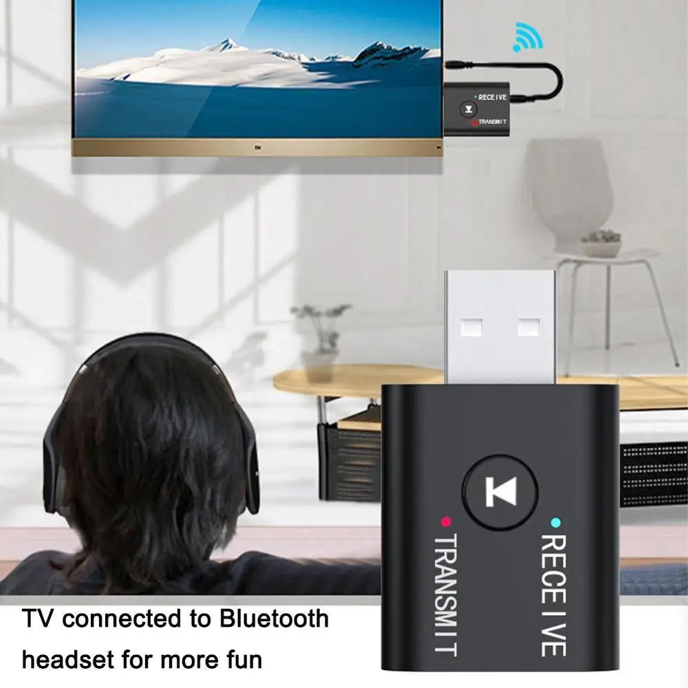 Беспроводной адаптер USB Bluetooth 5 0 передатчик приемник музыкальная вилка ТВ динамик