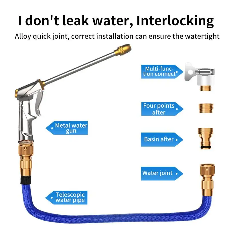 Раздвижной садовый шланг магический гибкий водяной из пластика европейского