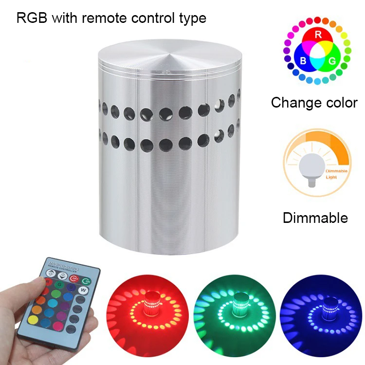 RGB светодиодный настенный светильник 3 Вт с регулируемой яркостью Настенные