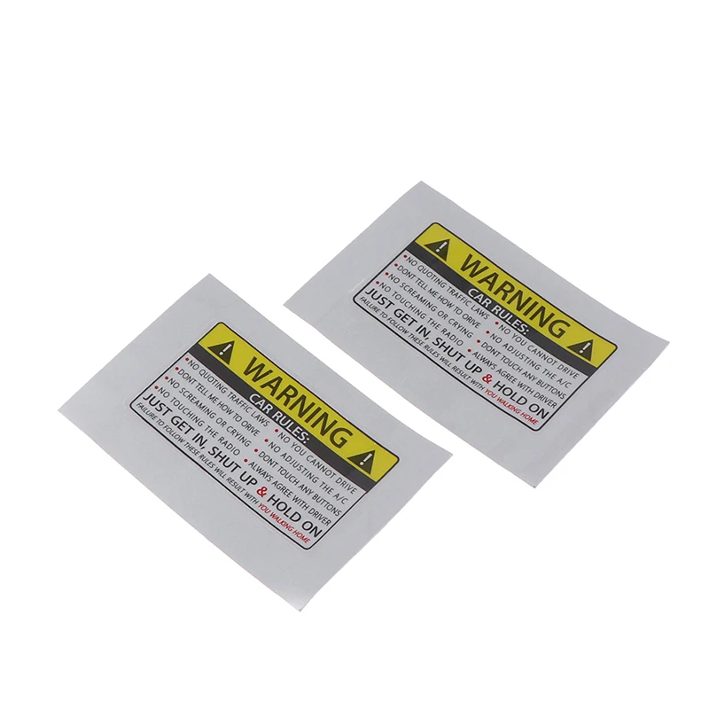 

Vehicle Rules Funny Vinyl Sticker Car Truck Window Decal Safety Warning