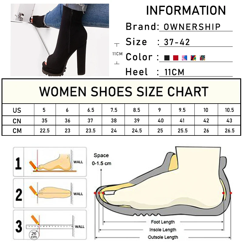 

Women Peep Toe Ankle Boots Ladies Sexy Colorful Print Shoes Women's Waterproof Platfrom Boots Female Zip Super High Heels