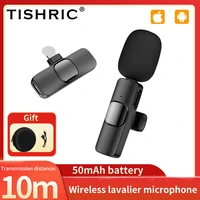 tishric lavalier microphone 10m wireless microphone portable mini mic for android live game recording video microphone for phone