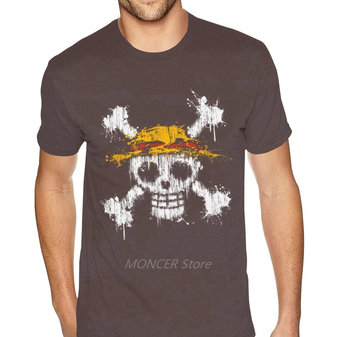

One Piece Skull Cotton 4XL Boyfriend's Natural Cotton Tees