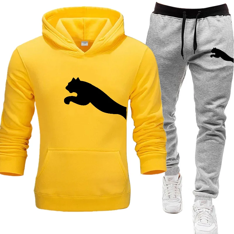 

new Autumn and winter Men's Sets hoodies+Pants PUMA Sport Suits Casual Sweatshirts Tracksuit 2021 Brand Sportswear