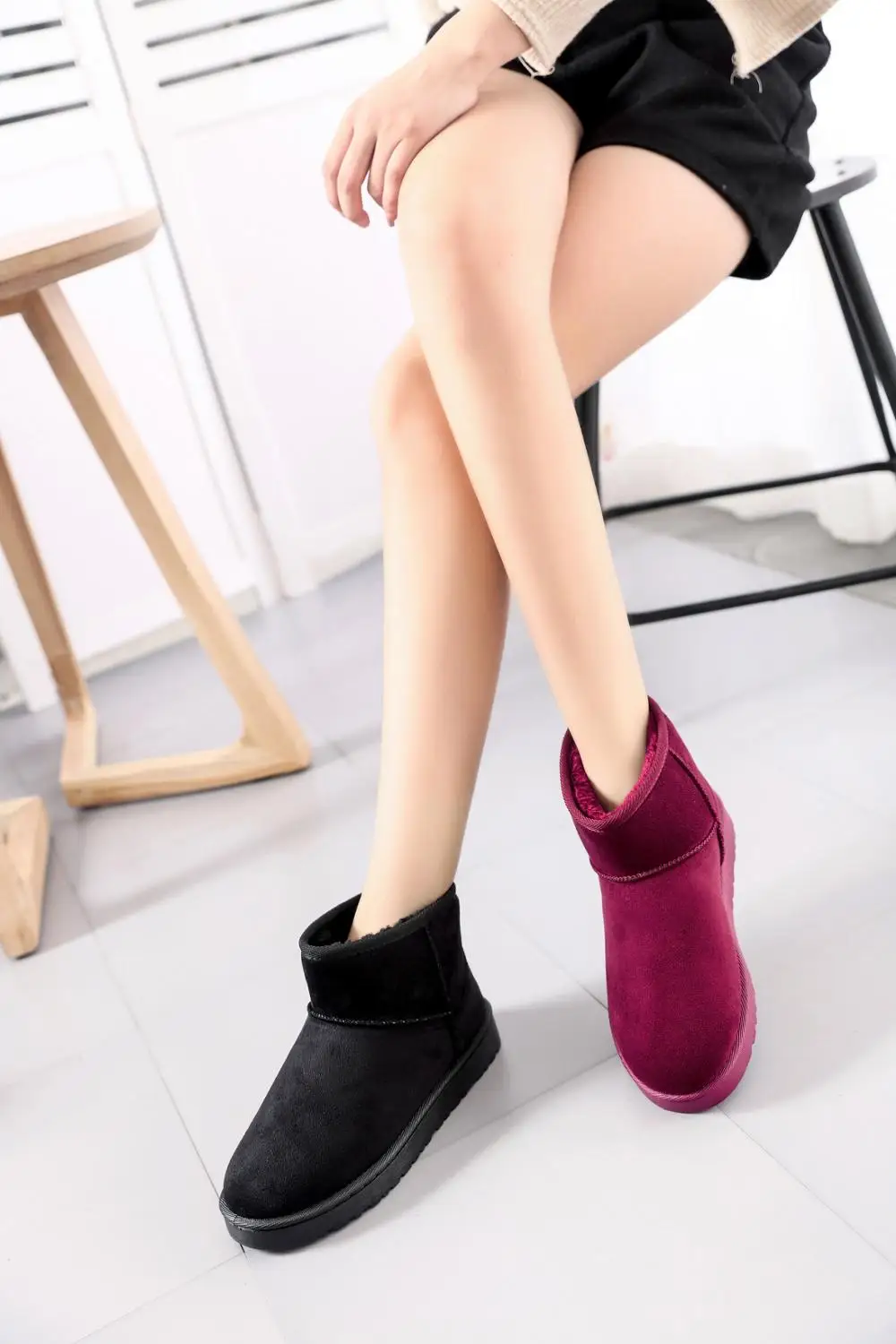 Лидер продаж женские зимние ботинки ботильоны из натуральной кожи теплые