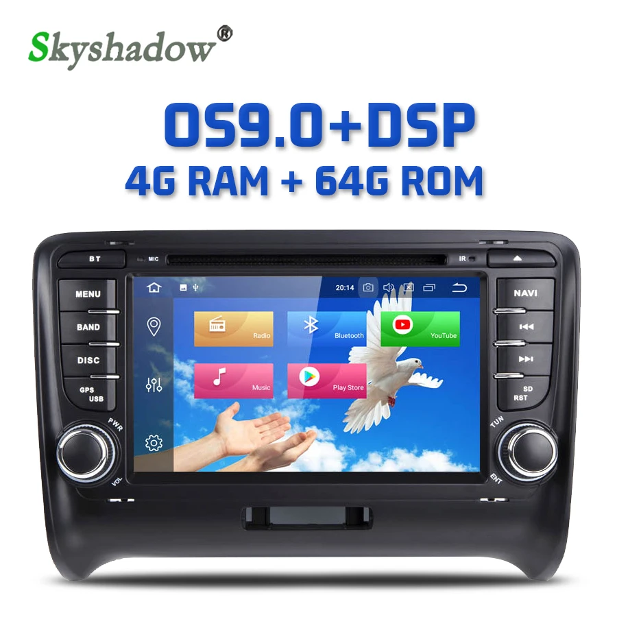 Автомобильный DVD плеер новый DSP IPS Android 9 0 4 Гб RAM + 64 ROM 8Core GPS map Bluetooth 2 RDS радио wifi для