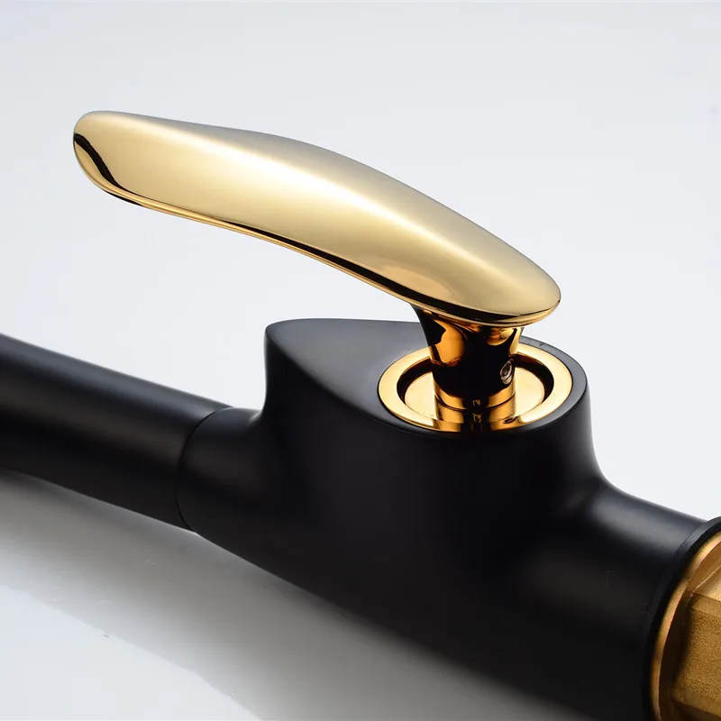 Смесители для кухни черный латунный кран прямоугольной формы раковины вращение