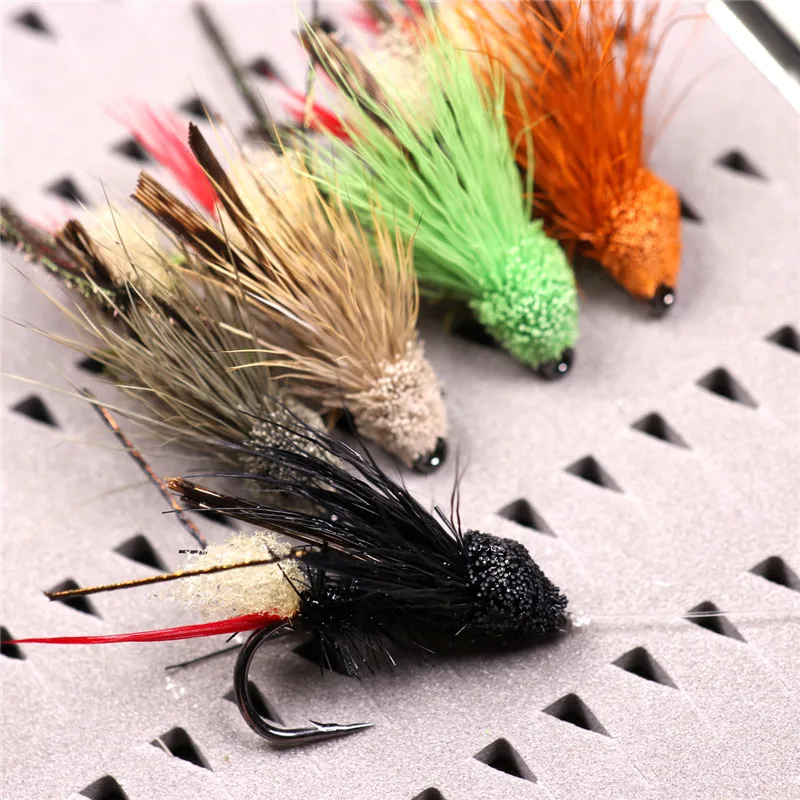 

5PCS Bionic Weed Dry Fly Funnel Rainbow Trout Bass Perch Fly Fishing Flies Lures 2021