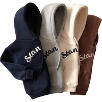 2021 new autumn winter hoodies toddler boys girls clothes kids thick warm hooded letter sweatshirt tops