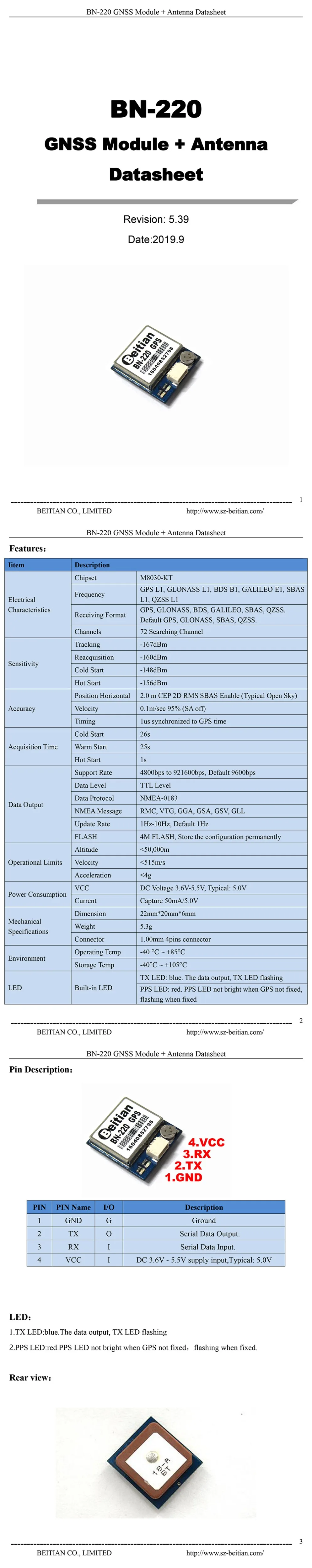 BEITIAN 3,6 V-5,0 V ttl уровень, GNSS модуль, gps ГЛОНАСС двойной gps модуль, встроенный флэш, BN-220