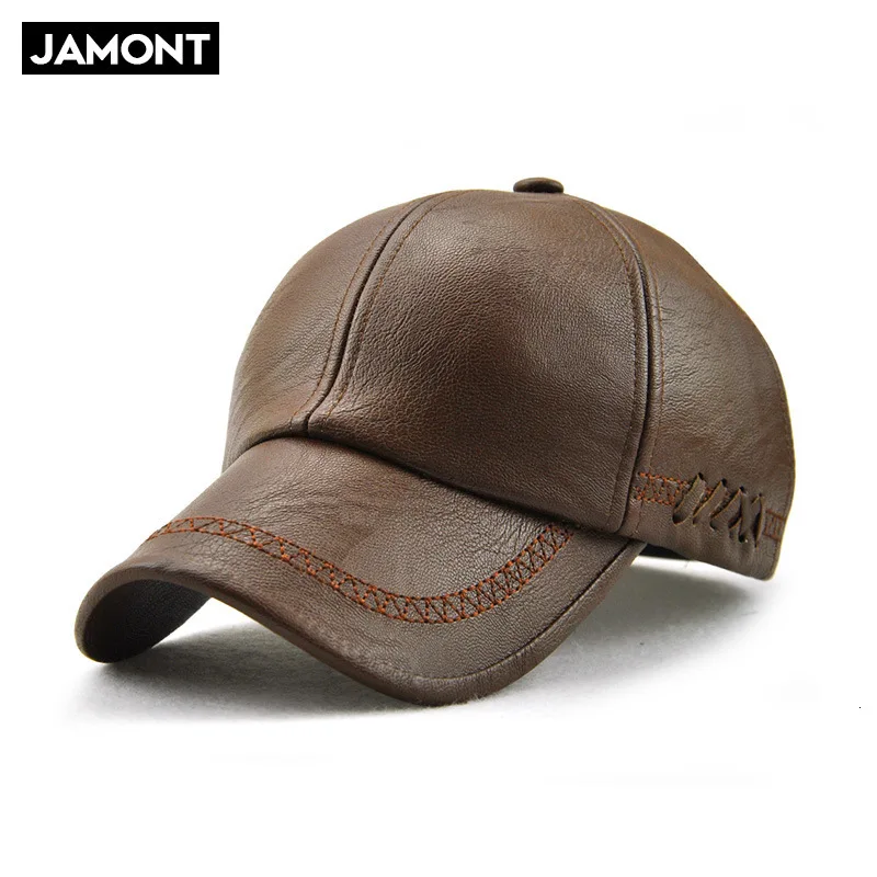 Бейсболка мужская из искусственной кожи Осень-Зима Наружная теплая шляпа в