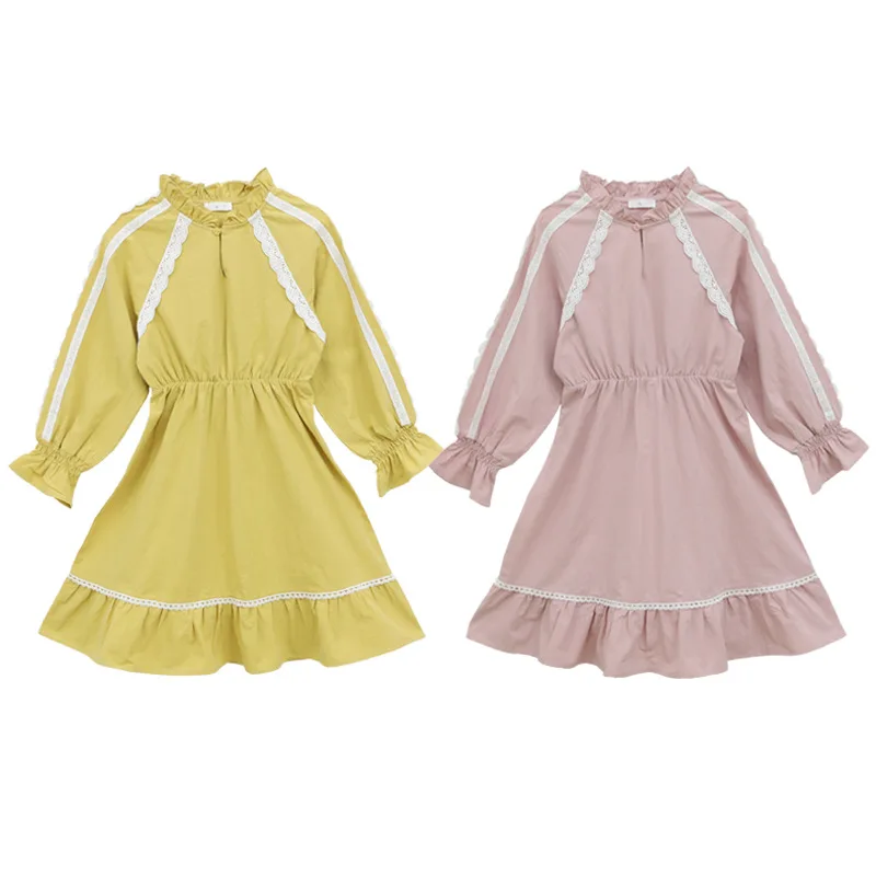 Осеннее хлопковое платье для девочек праздничные платья принцессы с длинным