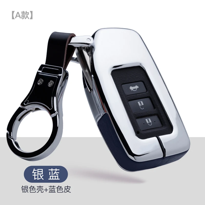 A-silver blue Цинковый сплав кожаный чехол для ключей автомобиля для Lexus ES/RX/NX/RX200t nx200 ES300h ES350 ES200 ES260 LS350 LS500h защита автомобиля-Стайлинг - Название цвета: A-silver blue