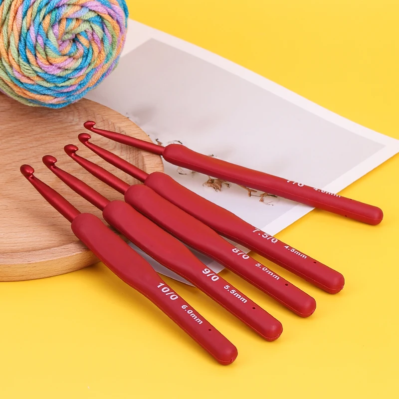 9 шт. [2 0 мм 6 мм] вязальные спицы крючки красного цвета с подвеской игла защелкой