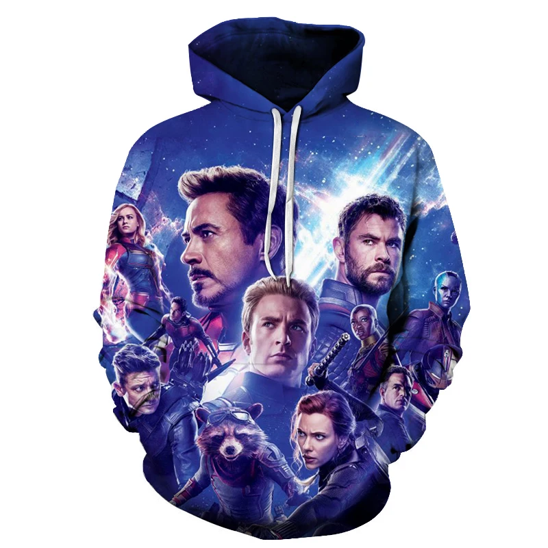 Толстовка с длинным рукавом для мужчин и женщин 3D принтом Мстителей|Мужские