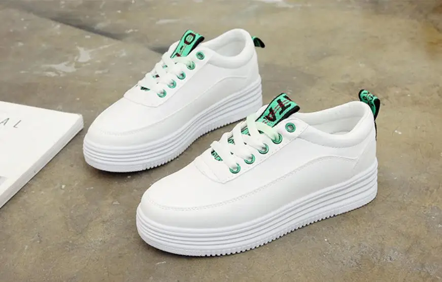 Новые женские модные белые кроссовки из мягкой искусственной кожи 2019 Лучшие