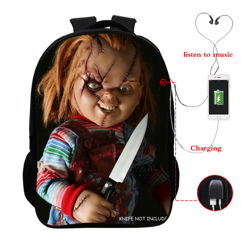 Ужасные убийцы школьный рюкзак Чаки Джейсон Фредди Нун напечатаны обратно в
