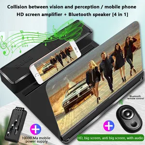 mobile phone screen amplifier ultra hd blu ray 3 magnifying glass with bluetooth speaker phone holder projection 6d projection free global shipping