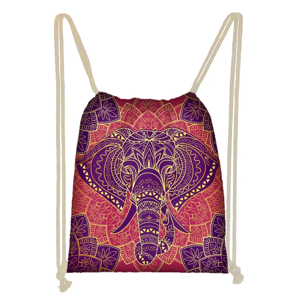 Рюкзак женский на шнурке с 3D-принтом в виде слона | Багаж и сумки