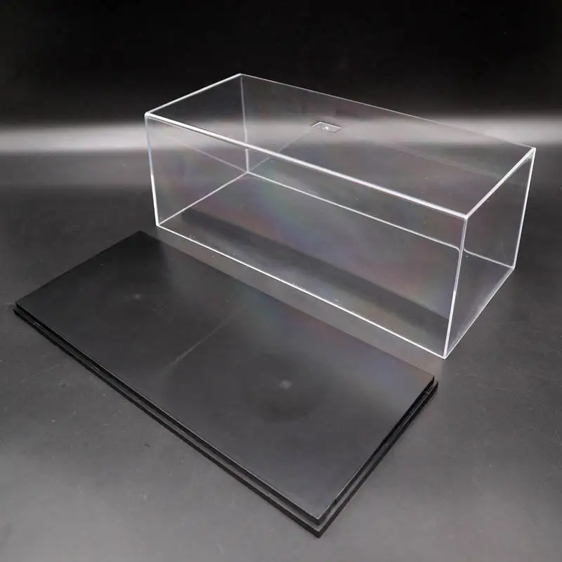 Acrylic Display Case Model Cars Show Box Dust Proof Black Base 1:32 Transparent 18CM |