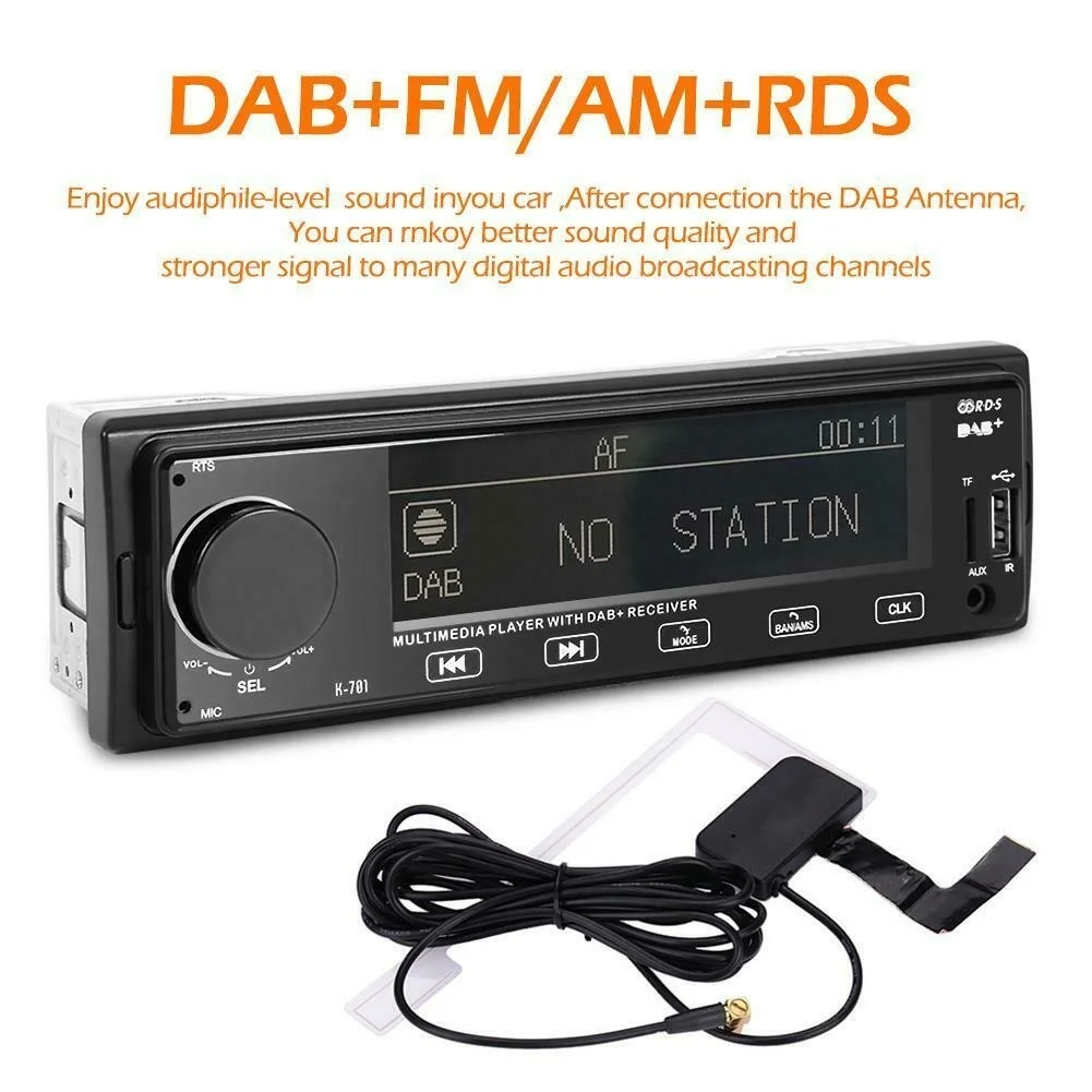 Авто DAB автомобильный стерео MP3 плеер данные беспроводного обмена AUX AM FM радио
