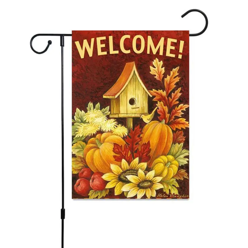 

Halloween Garden Flags Pumpkin Cat Double Sided Outdoor Holidays Lawn Yard Flag 667A
