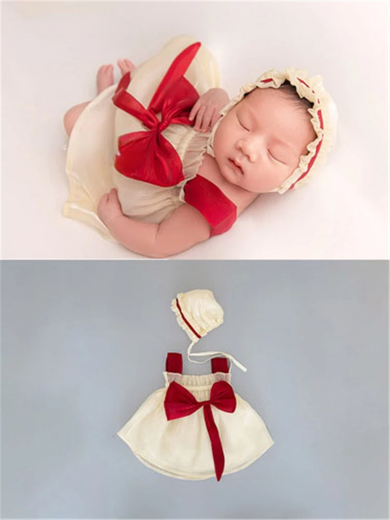 Traje de princesa de encaje para beb&eacute; ni&ntilde;a, accesorios de fotograf&iacute;a reci&eacute;n nacido, mono, pelele, ropa de fotograf&iacute;a-3