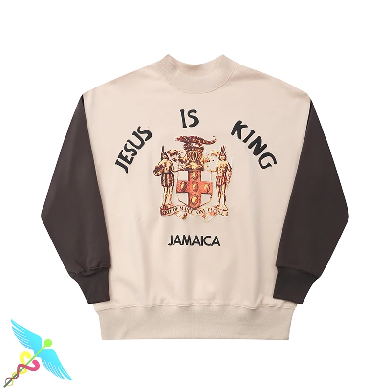 

Толстовки Kanye West с капюшоном «Иисус король» для женщин и мужчин, куртка с капюшоном в стиле хип-хоп, большие размеры, свитшот, пуловер