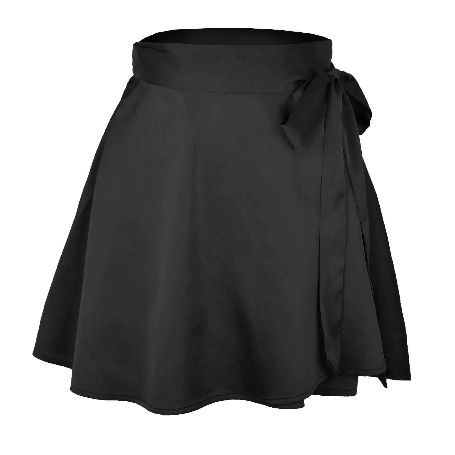 

Summer Women Skirt 2021 Solid Color High Waist Fashion One Piece Lace Up Skirt Chiffon Satin Wrapped Skirt