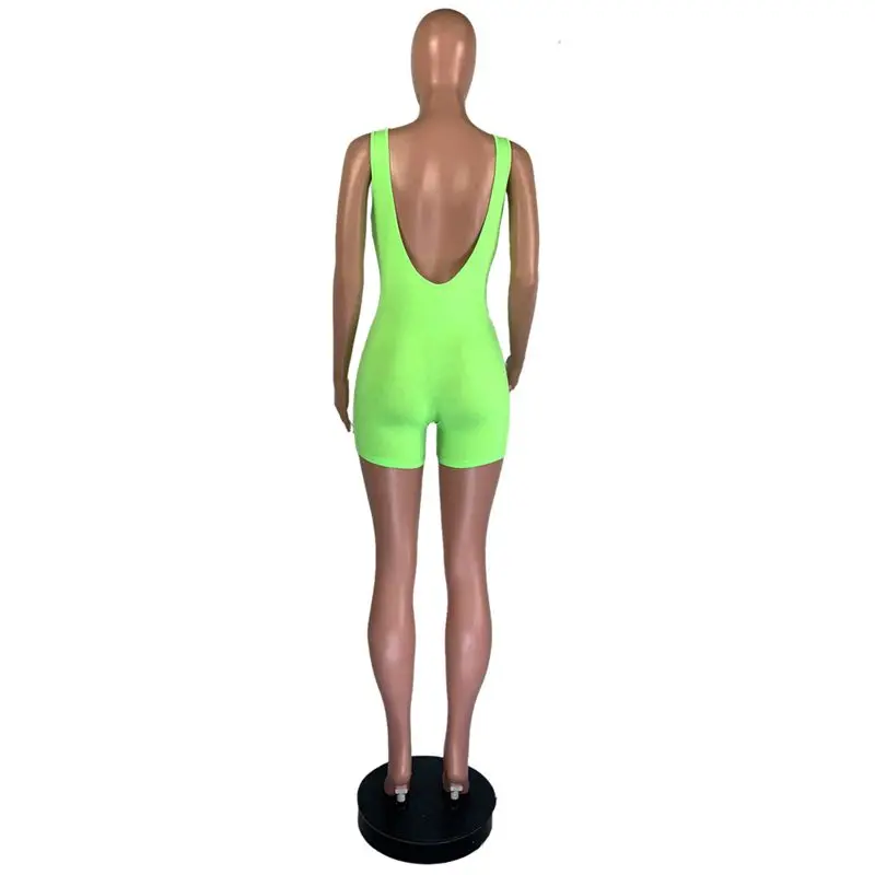 

ZKYZWX Sexy Plus Size Rompers Womens Jumpsuit Biker Shorts Summer Body Clothes Tracksuit One Piece Backless Bodycon Playsuit