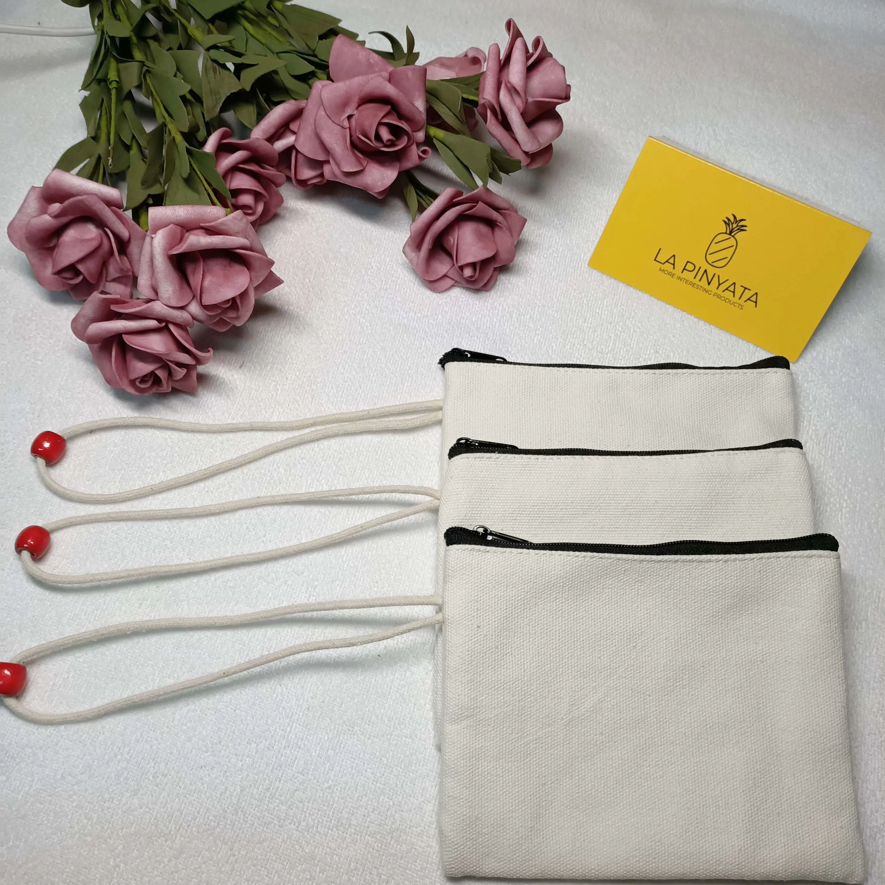 3 шт. кошелек для монет ручная роспись однотонный белый холст классический стиль