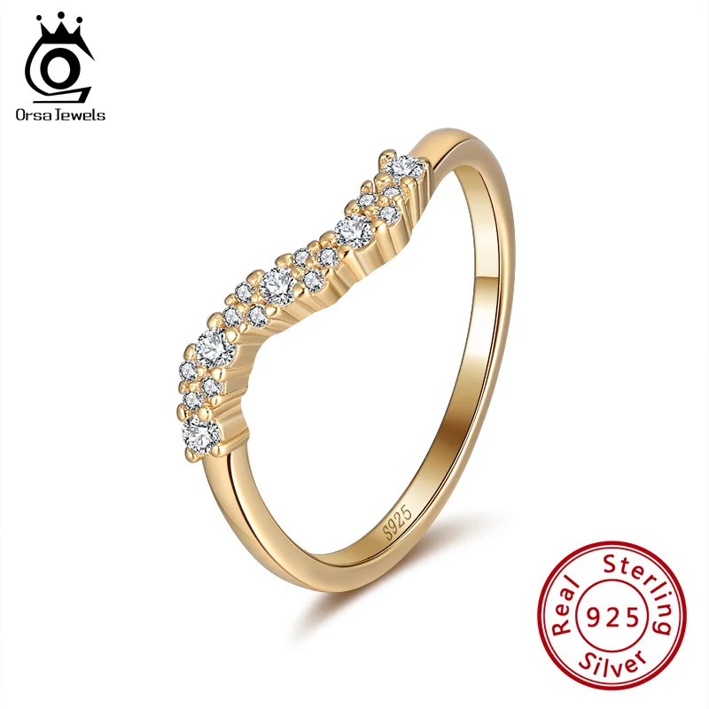 ORSA JEWELR подлинное кольцо из стерлингового серебра 925 пробы полукруглый