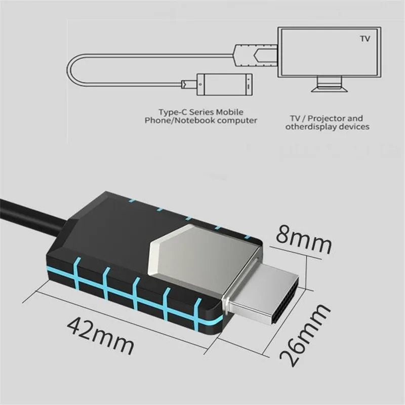 4K Full HD Type C к HDMI кабелю TC03 мгновенное проекционное подключение сотового телефона