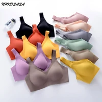 nhkdsasa womens support wire free bra comfort sexy push up bra minimizer candy color one piece seamless full coverage bralette