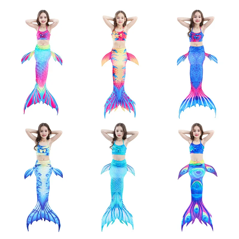 

Baby Girl Clothes Casual Dress Princess Orange Blue Mermaid Tails Swimming Dresses Cosplay Costume Beach Clothes Swimsuit