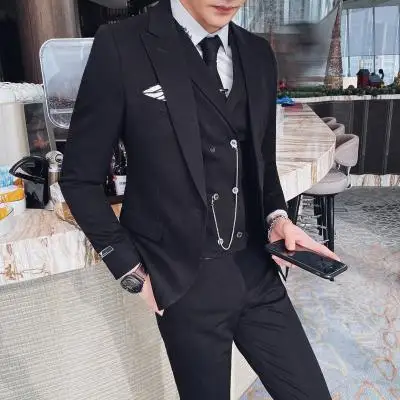 3 шт./комплект Мужской Блейзер + брюки жилет | Мужская одежда
