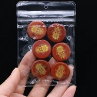6pcs religious round small beads fashion natural red stone aura healing malfati palm gemstone for unisex charm jewelry gifts
