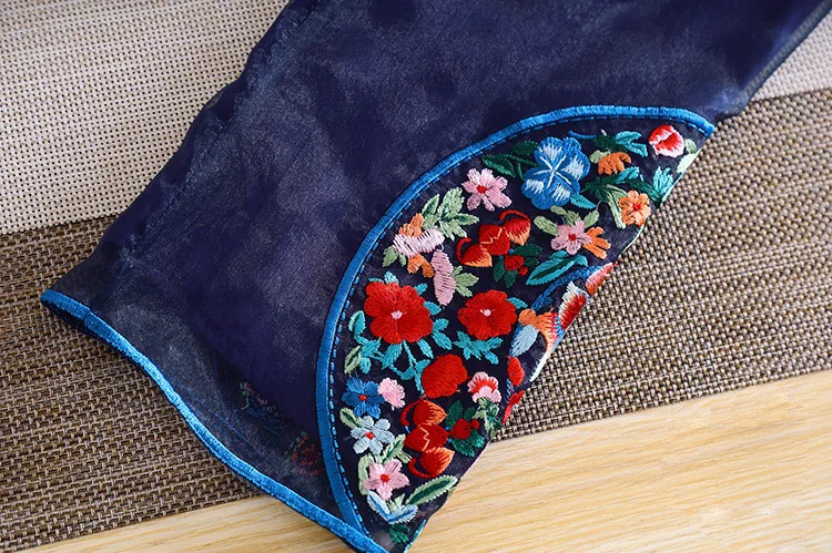 Женское свободное платье с вышивкой элегантное вечернее в китайском стиле