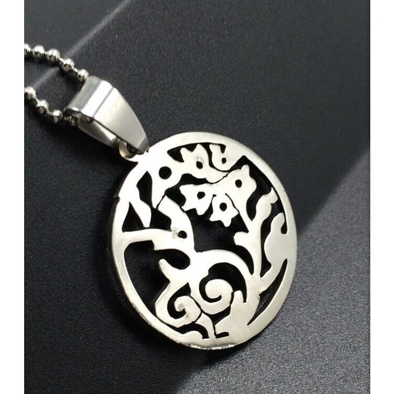 

Элегантная девушка серебряная Нержавеющая сталь титановый медальон Ожерелье Новинка