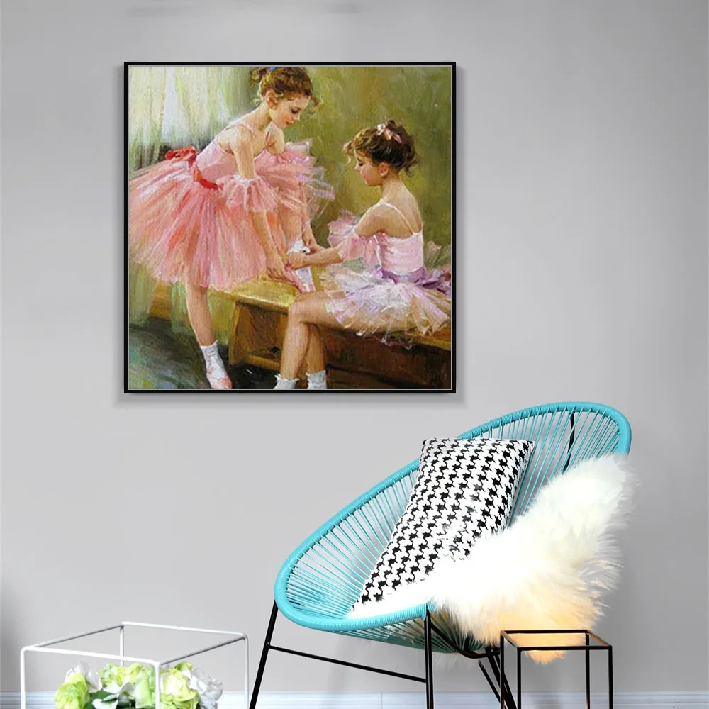 Алмазная живопись 5D мозаика балетки Вышивка Комплект Полный Круглый Стразы