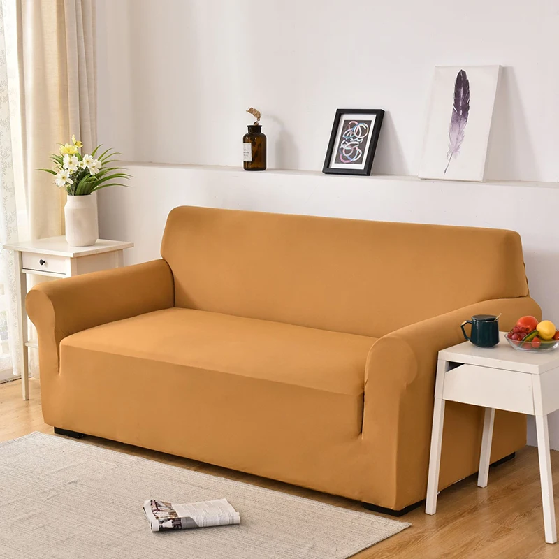 L-стиль секционный угловой диван-диван Одноцветный эластичный чехол для дивана