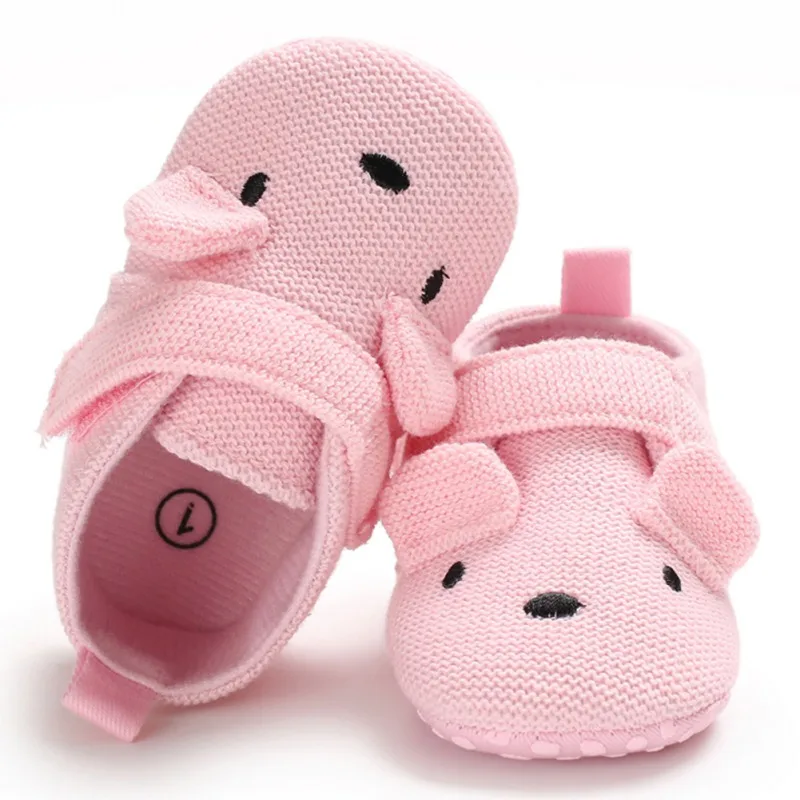 

Newborn Infant Toddler Moccasins Baby Boys Girls Shoes Knitted Soft Sole First Walker Cartoon Animal Style Moccasins Crib Shoe