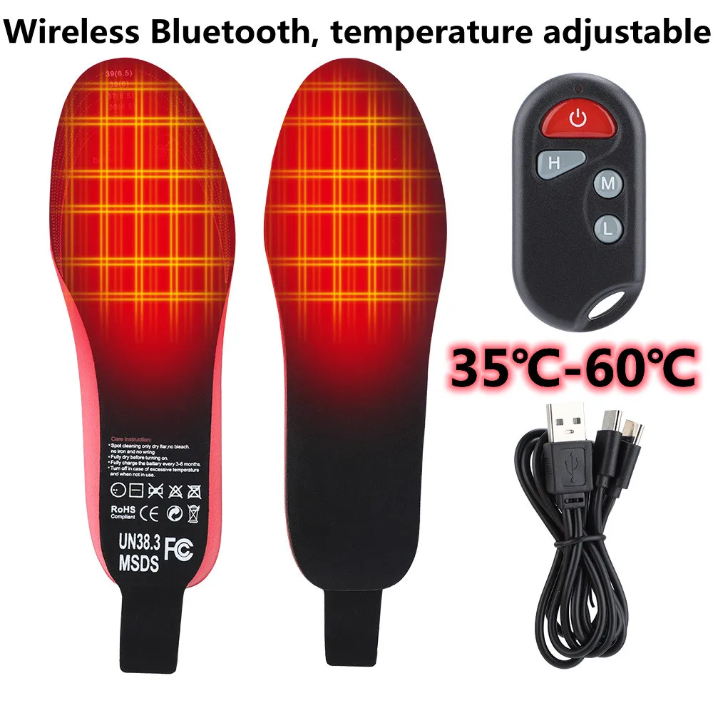 2200mA USB Charging Heating Insole Size Can Be Cut  Washable Electric Foot Warming Treasure Insole For Men And Women