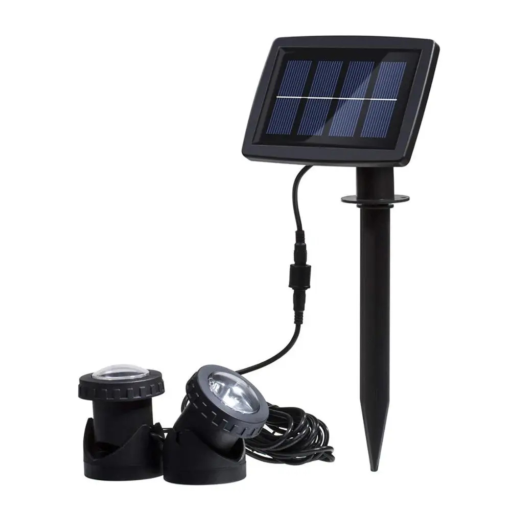 1 set of 2 light Binval Солнечный светодиодный подводный светильник s светильник для пруда Ландшафтный Точечный светильник IP68 Водонепроницаемый подводный прожектор светильник для пруда сада лужайки - Испускаемый цвет: 1 set of 2 light