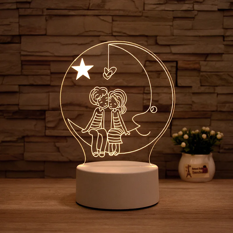 

3D Lamp Acrylic LED Night Light Birthday Valentine's Day Gift Wedding Anniversary Mother's Day Father's Day Gift Home Decoration