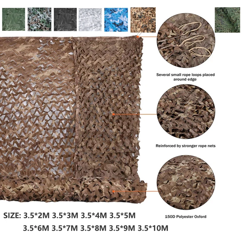 

Hunting Military Camouflage Nets Desert Camo netting Camping Sun Shelter Garden Car Cover Tent Shade