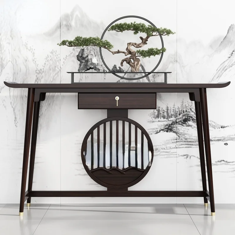

GY New Chinese Style Console Tables Side View Table a Long Narrow Table Altar Zen Entrance Cabinet Wall Altar Partition