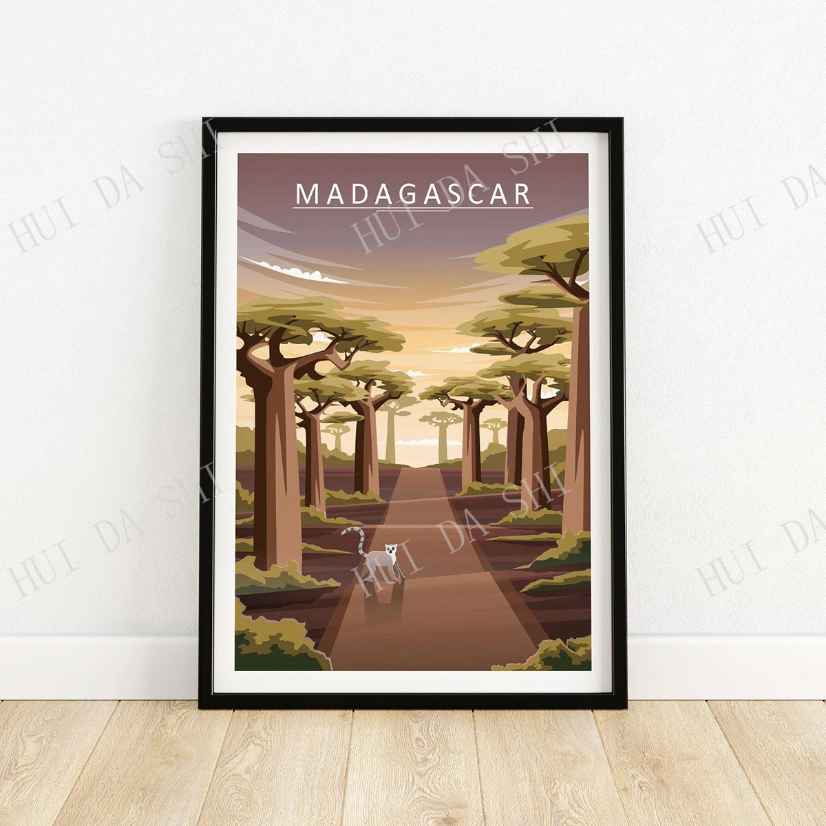 

Madagascar Print | Avenue of the Baobabs Poster | Wall Art | Travel Poster | Home Decor | Gift Idea