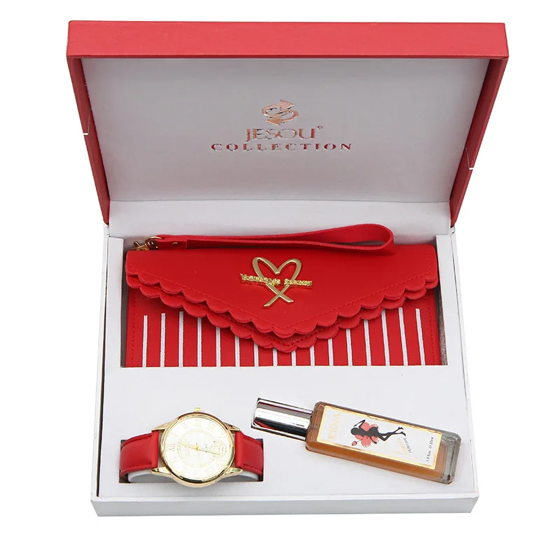 

Hot Trend Fashion Ladies Wallet Watch Set with Exquisite Gift Box Valentine's Day Gift Women Watches Luxury