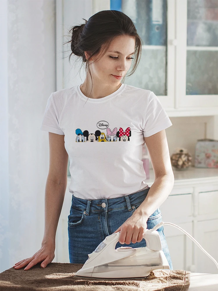 

Disney T-shirt Mickey and His Friends Party Women Clothes European Harajuku Fashion Summer Shirt Female Short Sleeve Dropship